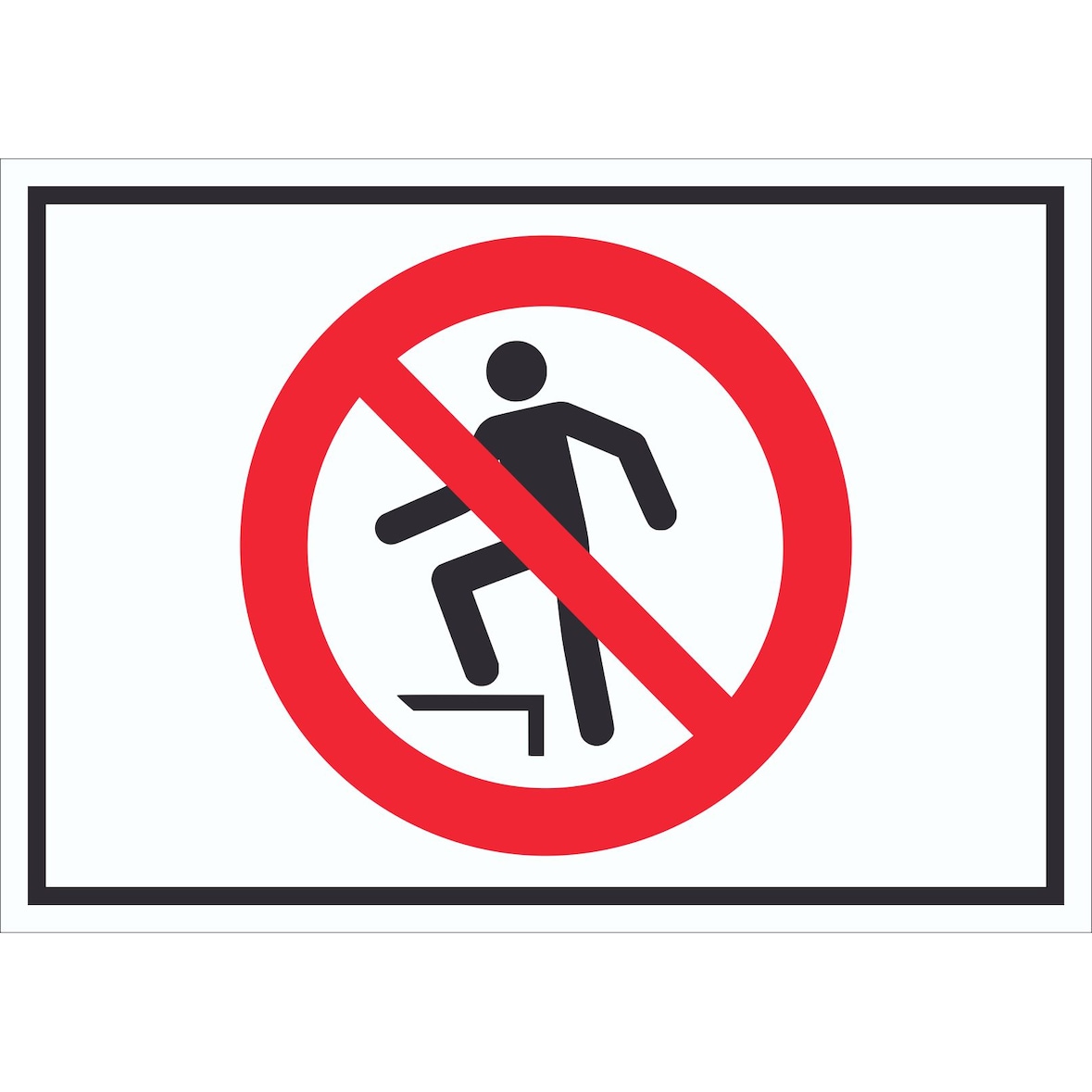 Aufsteigen verboten Symbol Schild A1 Rückseite selbstklebend