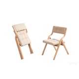 thumbnail of Klappstuhl Set aus Holz 2er Pack Khaki 77x61x48 cm gepolsterter Sitz mit Samtbezug und Rückenlehne 110 Grad Rückenkomfort faltbar sofort einsatzbereit