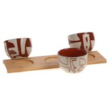 thumbnail of Plateau et ses 3 bols Ambre -  Multicolore Autre forme Grès Amadeus 28.00x9.00 cm