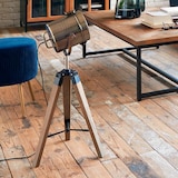 thumbnail of Lampe Projecteur en métal Bronze et pied en Bois H 68 cm