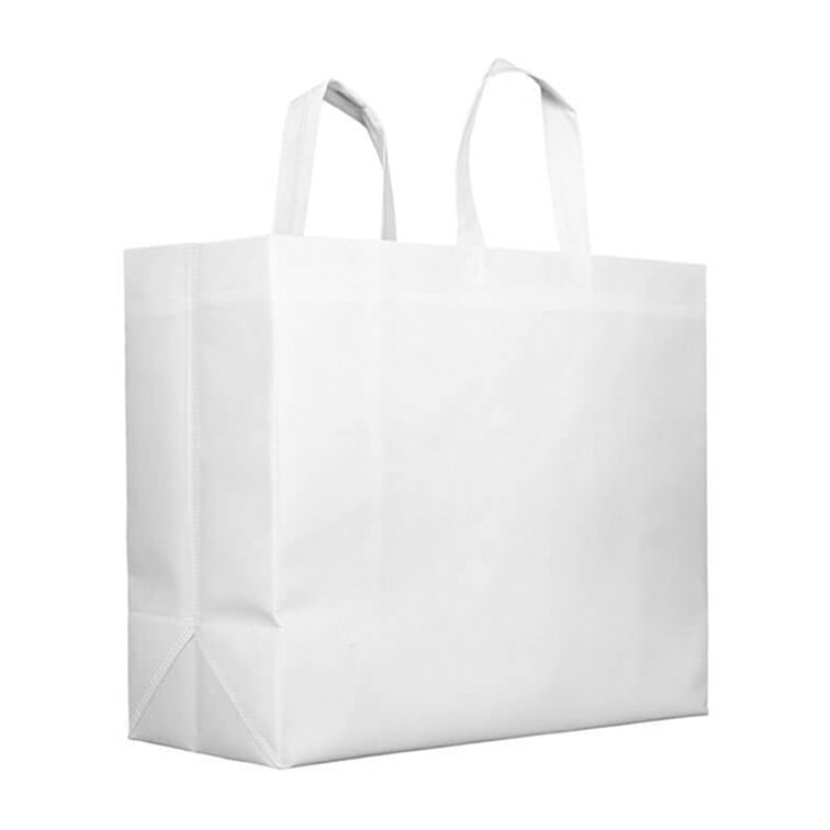 MONOUSO - Große Vliesstofftasche PREMIUM Weiße 45+20x40cm (100 Stück)