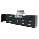 thumbnail of 4-delige stalen buitenkeuken met barbecue Oviala