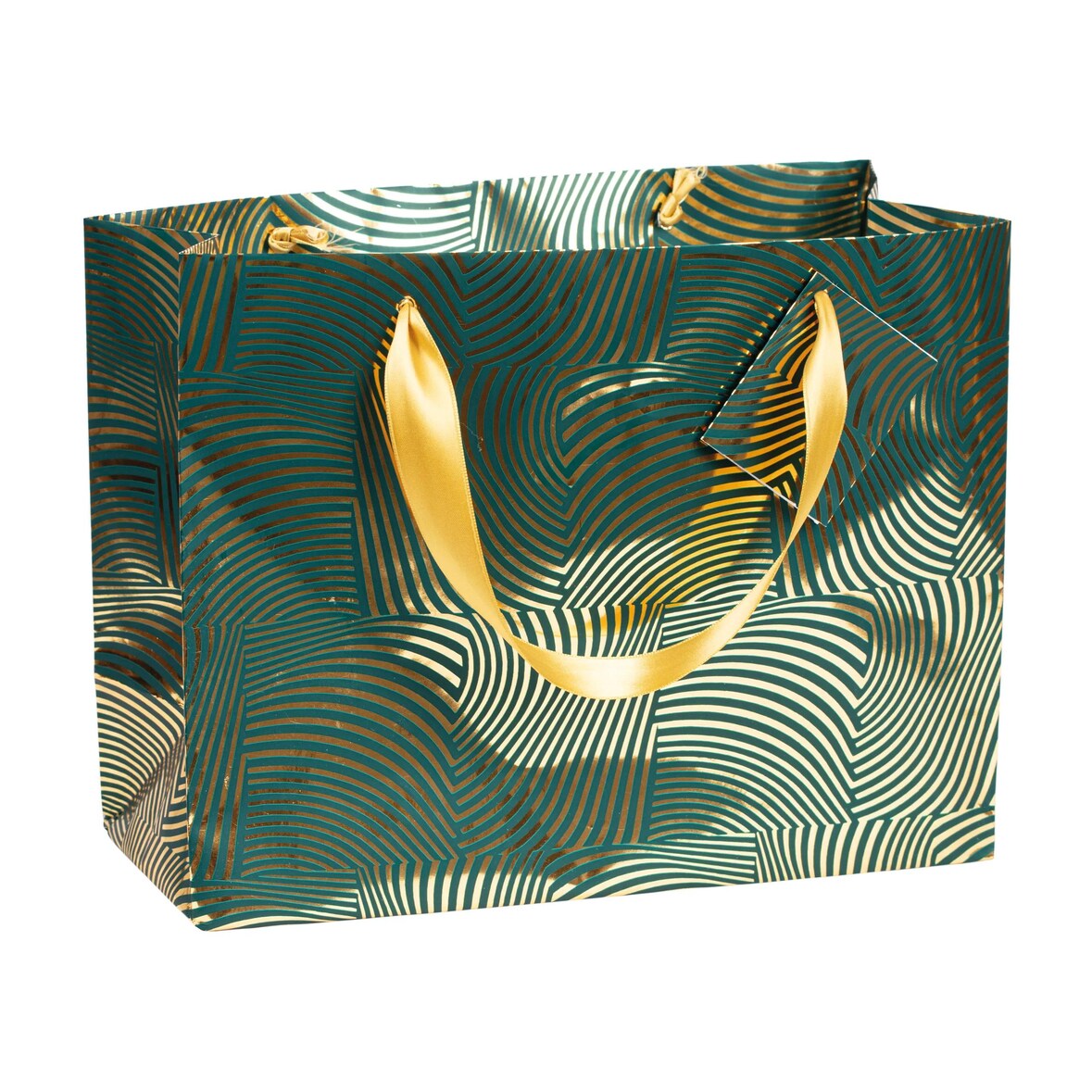 Clairefontaine 5x Premium, Geschenktasche Shopper Geo gold/grün 32x13x24,5 cm - Grün 212915C
