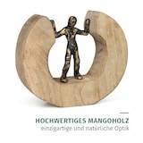 thumbnail of Dekofigur Mediator Schwarz-Gold 18,5 cm aus Mangoholz und Aluminium moderne Skulptur Symbol für Balance und Zusammenhalt handgefertigt Unikat