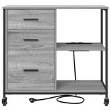 thumbnail of vidaXL Büroschrank mit Rad Grau Sonoma 76 x 41 x 72 cm Holzwerkstoff