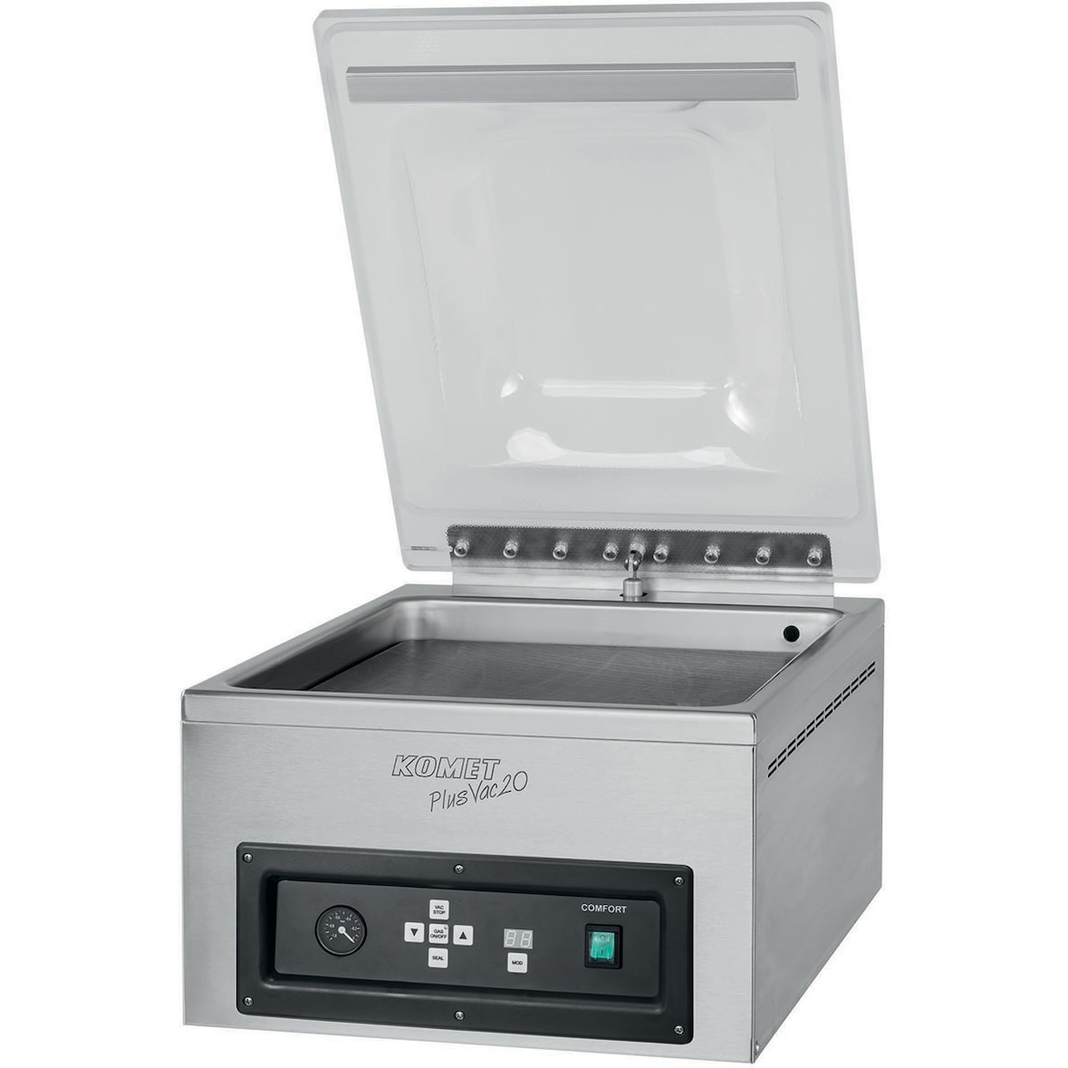 Komet Vakuummaschine Plus Vac 20 Edelstahl-Gehäuse Tischgerät Vakuumierer