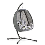 thumbnail of Hängesessel für den Garten, Metallstruktur, Sitzfläche aus Textilene mit gepolsterten Kissen, widerstandsfähig, für Terrasse oder Innenbereich – COSMO