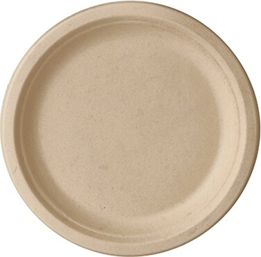 PAPSTAR 50 Teller, Zuckerrohr "pure" ungeteilt Ø 18 cm · 2 cm natur