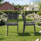 thumbnail of CLP 6er Set Gartenstühle Portofino Kunststoff HBT: 84x45x55 cm schwarz