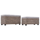 thumbnail of Helloshop26 - Panca pouf sgabello mobile panca 2 pezzi grigio giacinto d'acqua 3002178