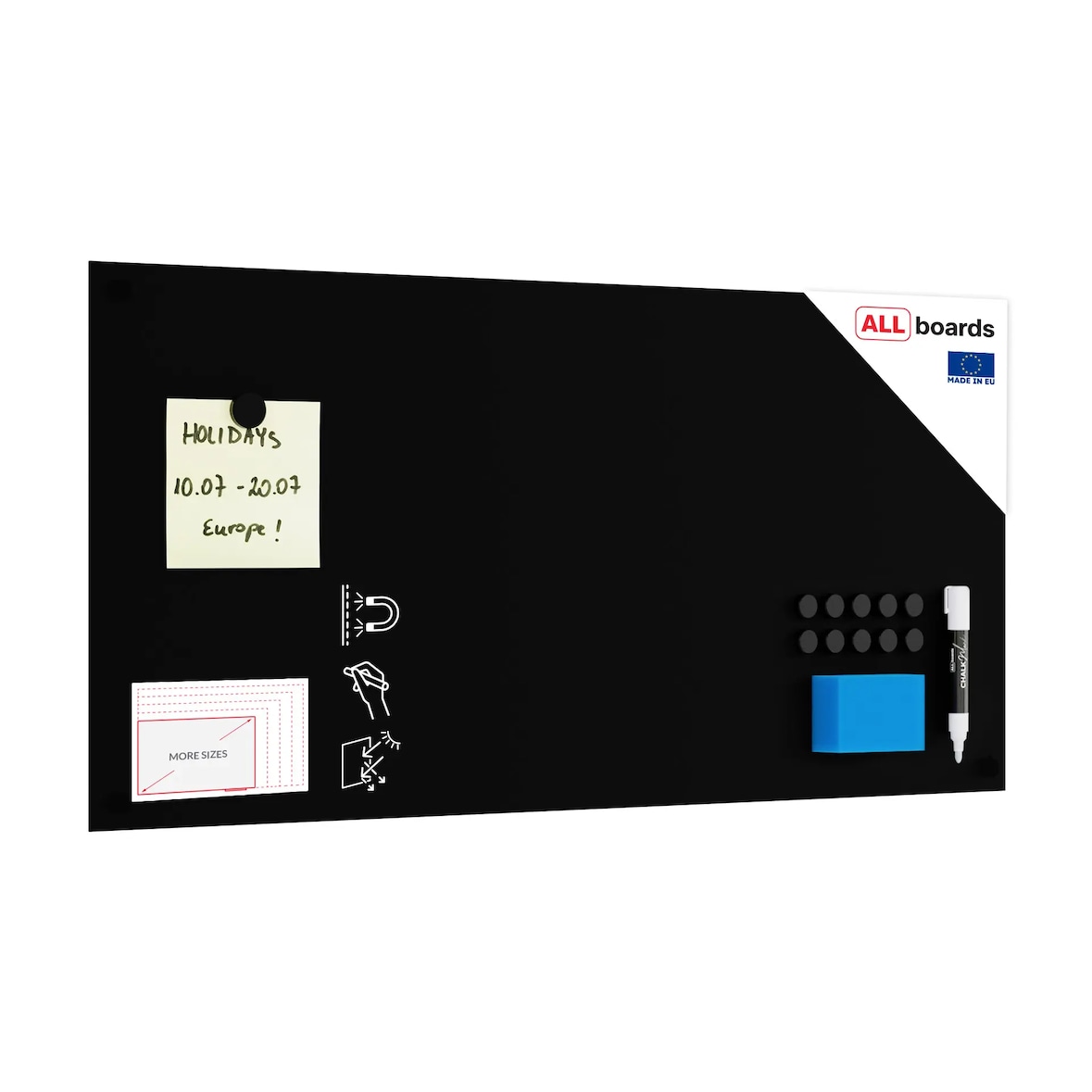 Allboards Lavagna magnetica per gesso SLIMboard senza cornice 60×30 cm