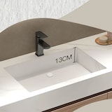 thumbnail of Wandhängendes Badmöbel Set mit Sinterstein Waschbecken Spiegel Unterschrank Ablaufgarnitur 110×55 cm【YT2032-110】
