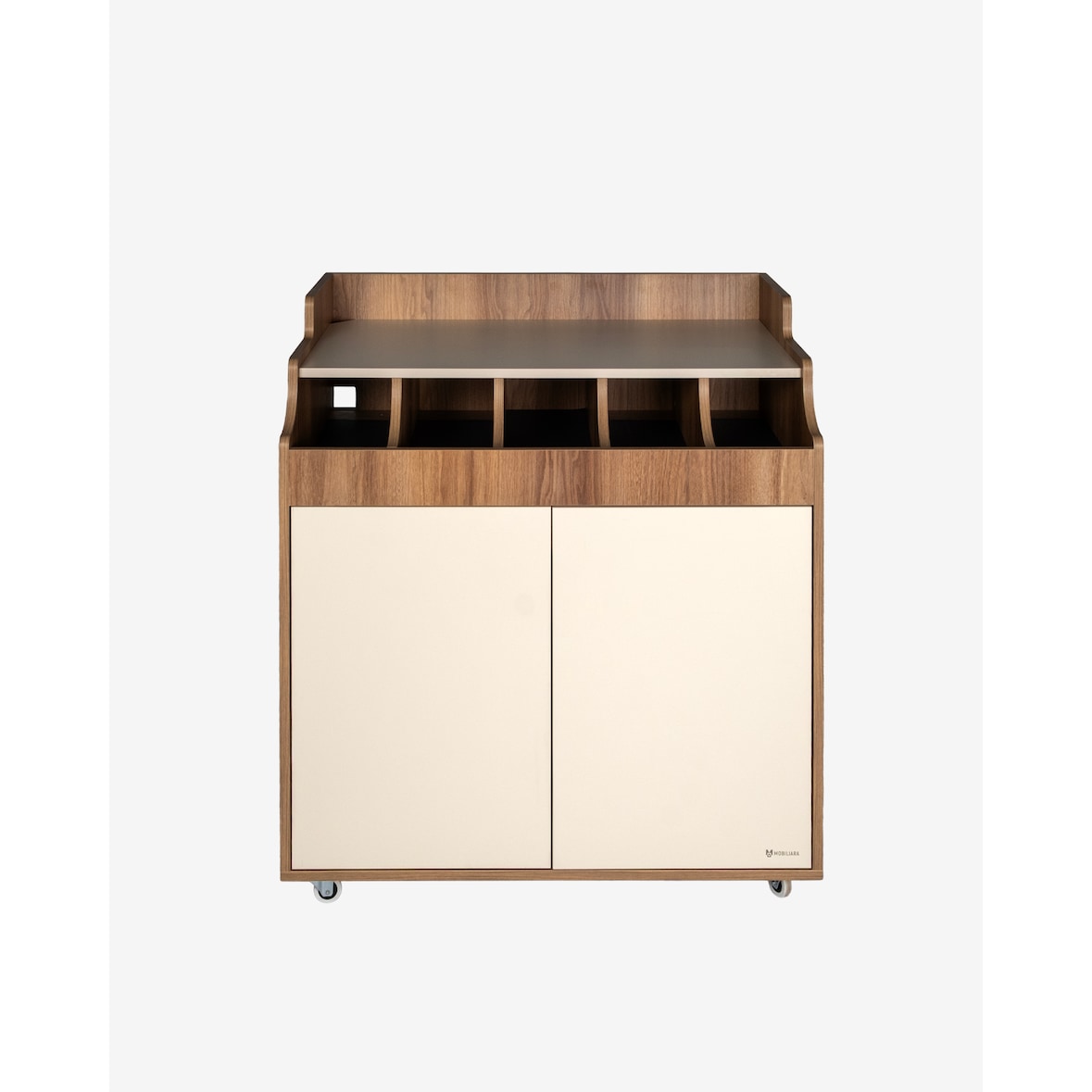 Mobiliara - Desserte Serveo mobile - Interieur - Mdf Finition stratifiée -  Version basse