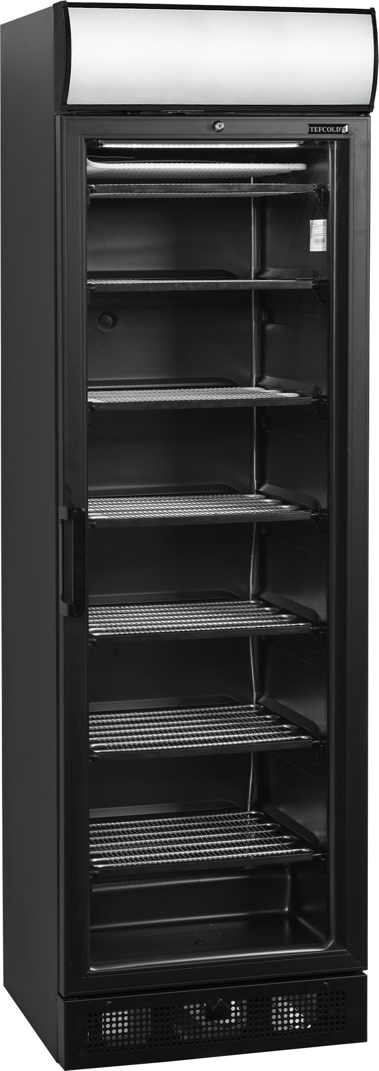 TEFCOLD Displaygefrierschrank in Schwarz UFSC371GCP Black 300l Schwarz