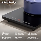 thumbnail of CDV Draagbare inductiekookplaat, aanraakbediening, 9 standen & timer, 2000W Boost-functie CDV201T