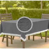 thumbnail of Gartentischdecke mit Fransen Tischdecke rund oval eckig Classic 130x180 cm eckig dunkelgrau