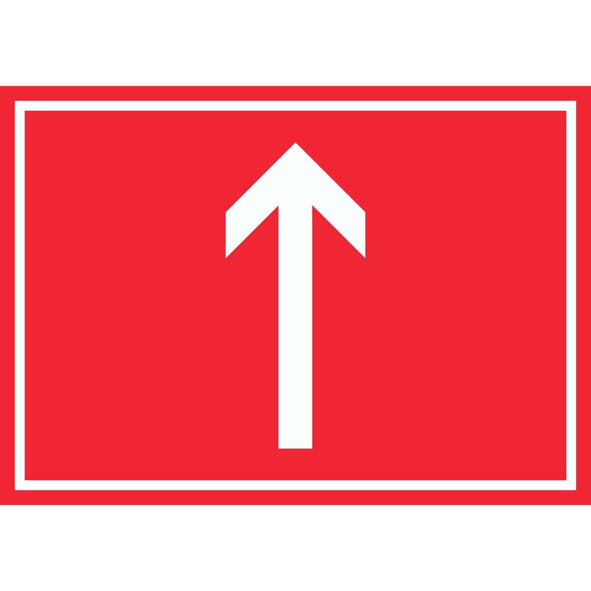 Richtungspfeil hoch Schild waagerecht weiss rot Pfeil A0 (841x1189mm)