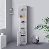 thumbnail of ML-Design Badezimmerschrank Weiß 30x190x30 cm, Hochschrank mit 6 Fächern & 2 Türen, schmaler Badschrank aus MDF-Holz, Aufbewahrungsschrank mit viel