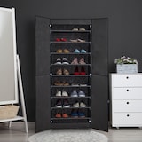 thumbnail of Relaxdays Schuhschrank, 30 Paar Schuhe, magnetische Türen, Stecksystem, Stoffschrank HBT: 168 x 61 x 31,5 cm, anthrazit