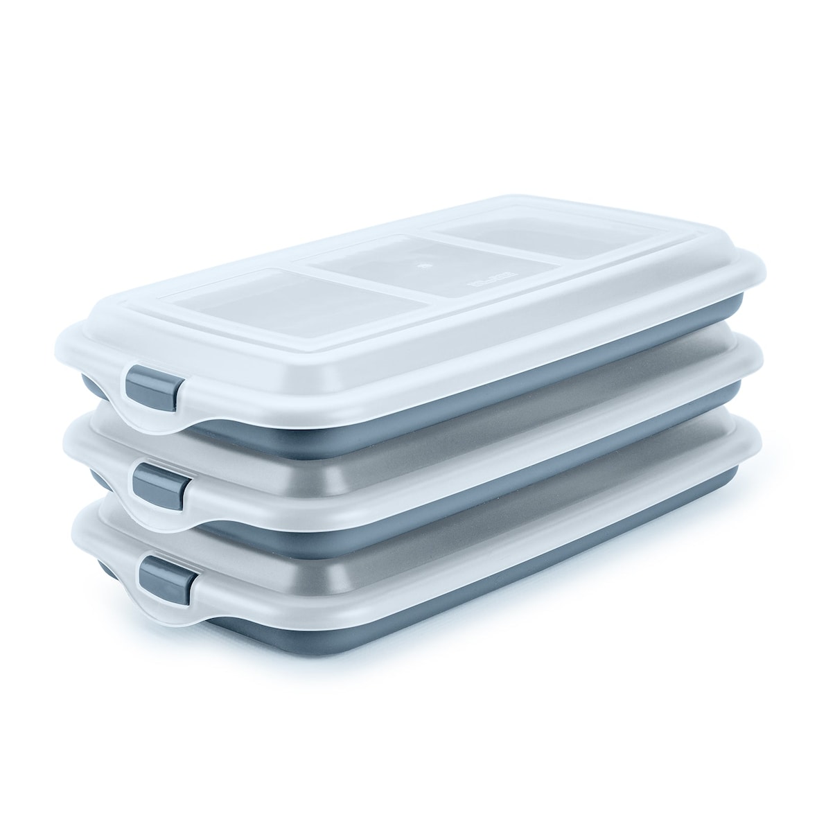 IBILI Deli - Lote de 3 Recipientes Apilables Porta Embutidos y Alimentos. Color Azul