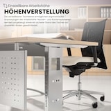 thumbnail of bümö manuell höhenverstellbarer Schreibtisch 120x80 cm in Buche - PC Tisch höhenverstellbar & klein, höhenverstellbarer Tisch Büro, kleiner