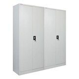thumbnail of PROREGAL Mega Deal 2x Flügeltürenschrank ELEPHANT Metall Spind komplett montiert abschließbar 180x80x40cm Kleiderstange Stahlschrank Lichtgrau