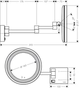 thumbnail of hansgrohe AddStoris Rasierspiegel mit LED Leuchte, Chrom