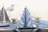 thumbnail of Sovie HOME Tischdecke Seaside in Blau aus Linclass® Airlaid 80 x 80 cm, 1 Stück - Maritim