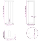 thumbnail of Helloshop26 - Set aus 2 T-förmigen Konsolentischbeinen 25 x 28 x 73 cm mit verstellbaren Nivellierfüßen modernes Design schwarzer 02_0057309