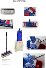 thumbnail of CleanSV MopSet 50 cm 3 teilig, Wischset Putzset: Mophalter Mikrofasermop Wischmop und Teleskopstiehl