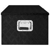 thumbnail of DELUKE® Aluminiumbox mit Deckel - Abschließbar Alubox Deichselbox Alu Anhängerbox Werkzeugkiste Metall Transportbox Metallkiste, 100x55x37cm Schwarz