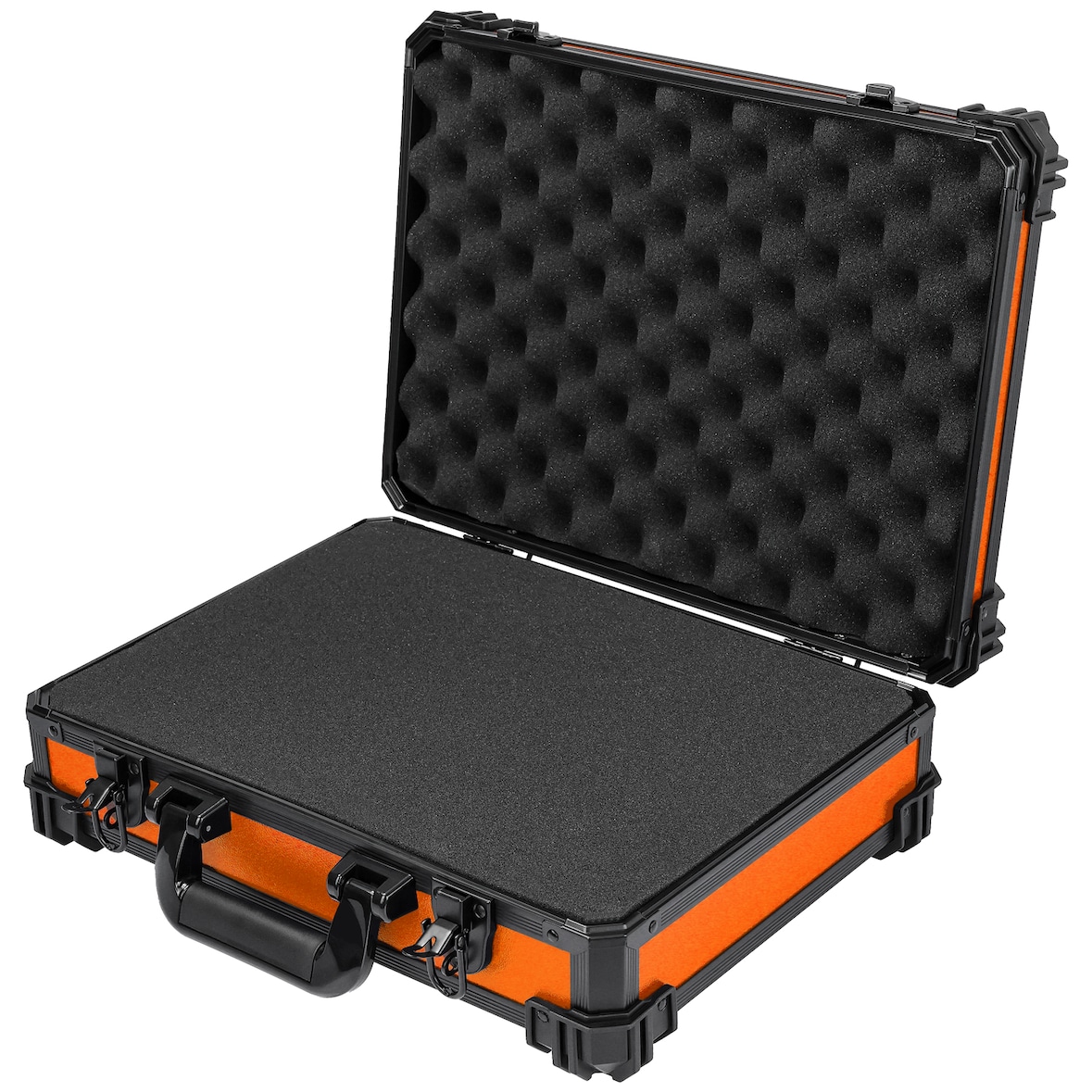 HMF 15502-18 Transportkoffer mit Rasterschaumstoff, Universalkoffer, 39 x 29 x 12 cm, Orange