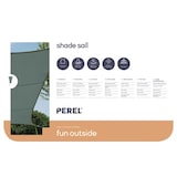 thumbnail of Voile d'ombrage, toile ombrage, toile extérieure terrasse, imperméable, 90 % protection contre UV, 4 anneaux en O en acier inoxydable, 3.6 x 3.6