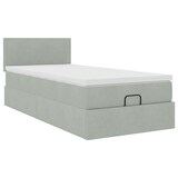 thumbnail of vidaXL Ottoman-Bett mit Matratze & LEDs Hellgrau 100x200 cm Samt