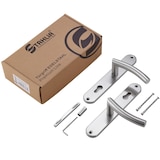 thumbnail of Langschild Drückergarnitur Edelstahl gebürstet ELLA PZ - Profizylinder Türbeschlag für Innentüren