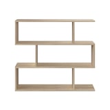 thumbnail of Libreria Da Terra Con Scaffali, Mensole Zig Zag 6 Vani Portaoggetti 4 Ripiani Design Moderno Soggiorno Casa Studio Ufficio Sala 97x110x25 cm Rovere