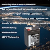 thumbnail of AKKU BATTERIE 6V 4,5Ah 20HR 10HR 5HR kompatibel 5Ah 4A + Lader QB + A