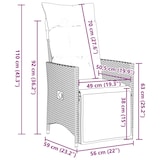 thumbnail of vidaXL 11-tlg. Garten-Bistro-Set mit Kissen Grau Poly Rattan