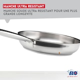 thumbnail of Poêle à frire 24 cm en inox 18/10 sans revêtement de 1,7 litres Elo Profi Therm