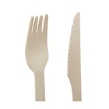 thumbnail of MONOUSO - Set Posate Legno Forchetta, Coltello e Cucchiaio (600 Pezzi)