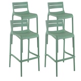 thumbnail of Set van 4 saliegroene kunststof terrasstoelen