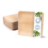 thumbnail of onlyleaf 50 Stück Einwegteller 23x23 cm Palmblatt-Teller, quadratisch, biologisch abbaubar, umweltfreundlich, kompostierbar, Wegwerfteller