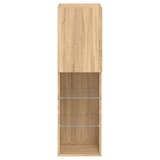 thumbnail of Muebles de TV con luces LED 2 uds roble Sonoma 30,5x30x102 cm