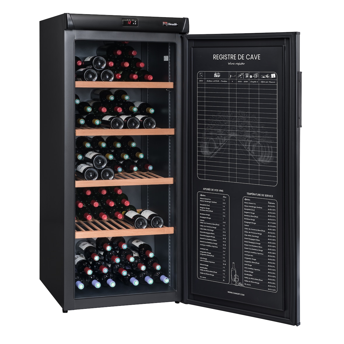 RESERVE185, Cave à vin de vieillissement 180 bouteilles, Climadiff