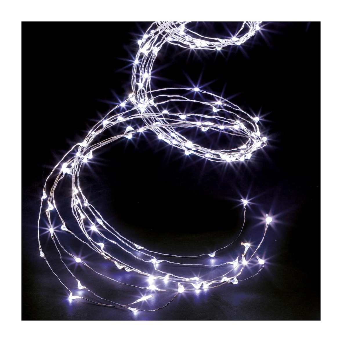 Guirlande lumineuse Extérieur Cascade 200 MicroLED Blanc froid 8 jeux de lumière