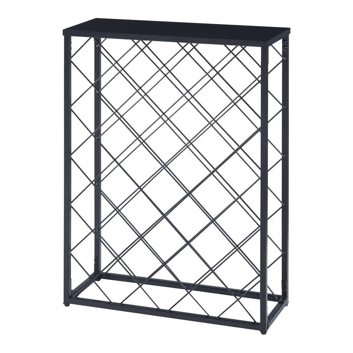 Helloshop26 - Wijnrek voor 25 flessen staal 72 x 53 x 20 cm matzwart 03_0009194