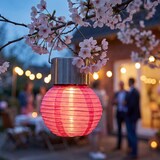 thumbnail of LED Solar Mini Gartenlampion D: 7cm Party Balkon Terrasse Laterne pink