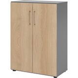 thumbnail of bümö Aktenschrank abschließbar, Büroschrank Holz 80cm breit in Graphit/Eiche - abschließbarer Schrank mit Aktenregal für's Büro & Arbeitszimmer, Büro