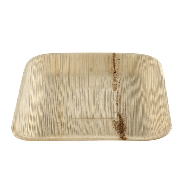 MONOUSO - Palmblatt Teller Quadratisch 20x20cm (25 Stück)