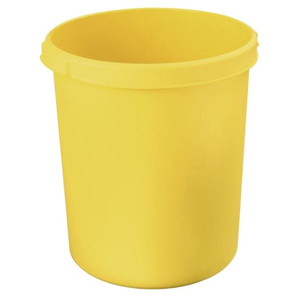 Papierkorb KLASSIK, gelb, 30 Liter, mit Griffrand und Griffmulden, aus Polypropylen (PP)